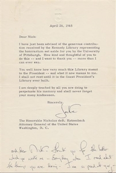 Jackie Kennedy Signed Letter Dated April 26, 1965